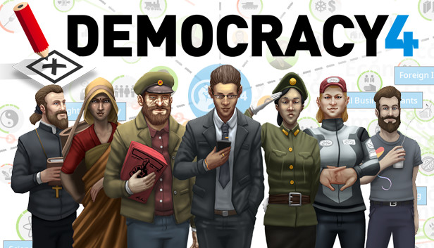 Image of characters in the game "Democracy 4"